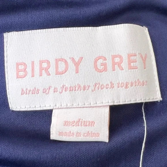 Birdy Grey Grace Convertible Dress, Chiffon Navy Bridesmaid Dress, Size Medium - Picture 8 of 9